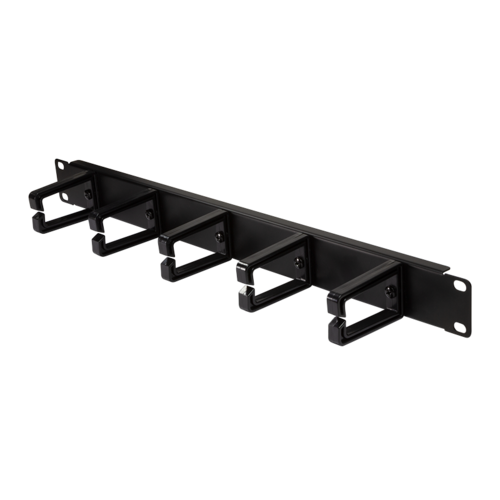 1U metal cable management bar with 5 brackets