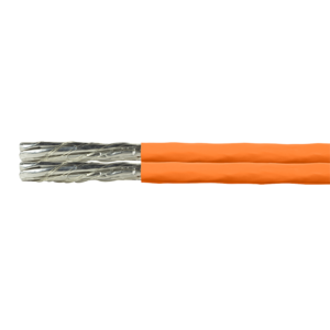 S/FTP CAT7 duplex netwerkkabel stug 50M 100% koper oranje (netwerkkabel op rol)