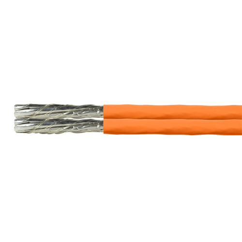S/FTP CAT7 duplex network cable solid 50M 100% copper orange (bulk network cable)