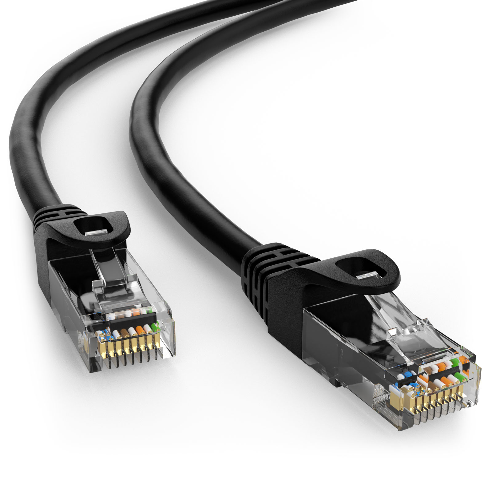 Cat5e Patch Cable with Snagless RJ45 Connectors - 2m, Black