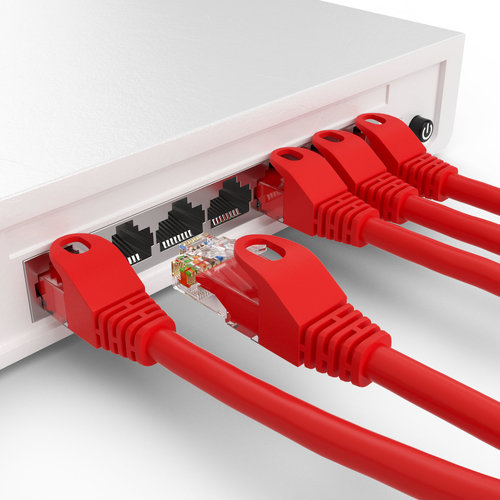 Cat5e 0.5M Red U/UTP Cable