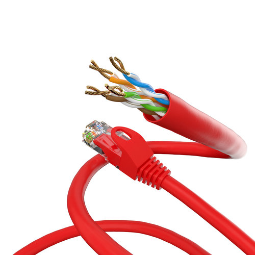 Cat5e 0.5M Red U/UTP Cable