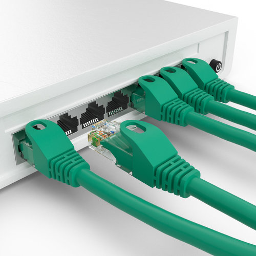 Cat5e 0.25M Groen UTP kabel