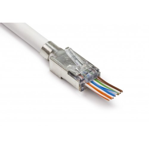 Bintra Doorsteek CAT6a Connector RJ45 - STP 10 stuks voor soepele en stugge kabel