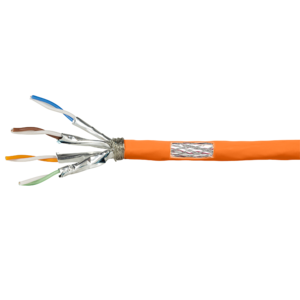 CAT7 LAN  AWG23 S/FTP FRNC-B 25M 100% koper oranje (netwerkkabel op rol)