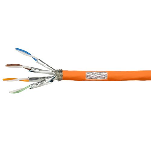 S/FTP CAT7 1000MHz solid 500M 100% copper halogen free orange (Bulk Network Cable)