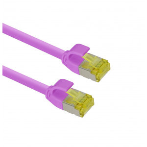 Ultra slim Patchkabel S/FTP Cat 6A Magenta  0.5 M