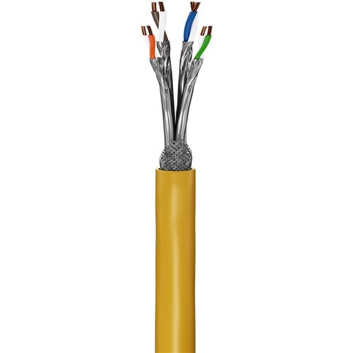 GHMT certified CAT 8.1, S/FTP (PiMF), Network Cable yellow, 100 M