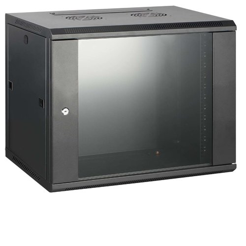 OEM 9U wall patch cabinet with glass door 600x450x500 (WxDxH)