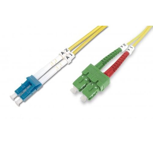 LWL OS2 Single Mode Fiber Optic Patch Cable SC ( APC ) to LC ( PC ) 1 M