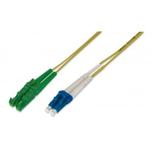 LWL OS2 SingleMode Fiber Optic Patch Cord, E2000 (8° APC)  /  LC (UPC) 1 M