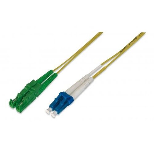 LWL OS2 SingleMode Fiber Optic Patch Cord, E2000 (8° APC)  /  LC (UPC) 2 M