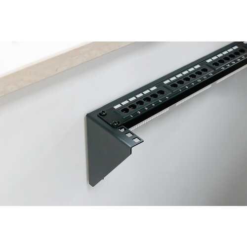 19" vertical wall mount bracket 2U black