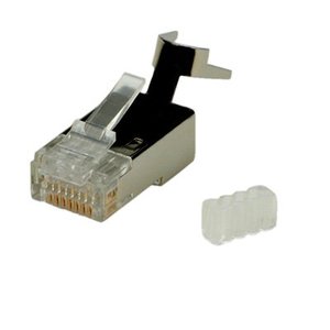 CAT6 Plug RJ45 with strain relief boot - Shielded 10 pcs