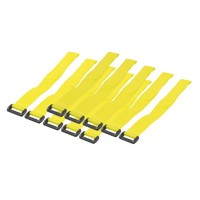 Tyraps with Hook And Loop Fasteners 10pcs 300mm Yellow