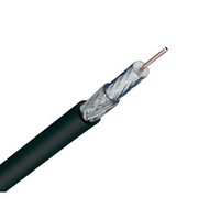 Coaxial cable double shielded on a roll of 100 m black