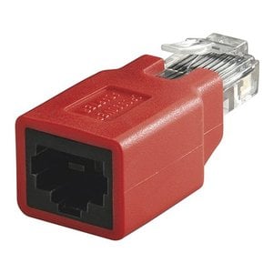 CAT 5e crossover koppelstuk afgeschermd, RJ45 plug naar jack