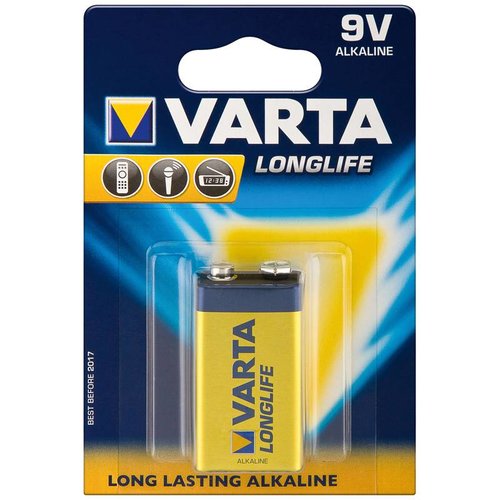 9V Varta Long Life Alkaline Block Battery 6LR61
