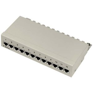 Cat6A 12-poorts patchpaneel RAL 7035