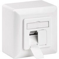 Cat6a Surface Modular Outlet 2x RJ45 Fully Shielded LSA