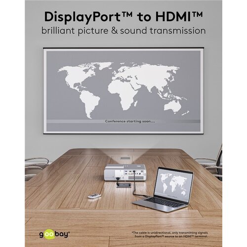 DisplayPort™ naar HDMI™-kabel, 4K @ 60 Hz 1M