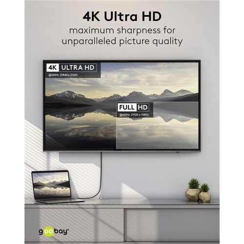 DisplayPort™ to HDMI™ Cable, 4K @ 60 Hz 2M