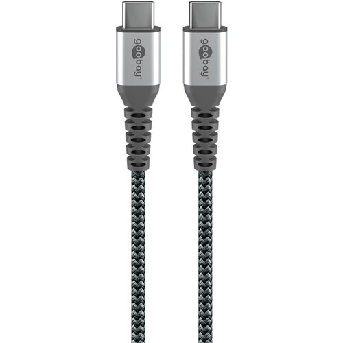 USB-C naar USB-C 0.5M textielkabel met metalen stekkers