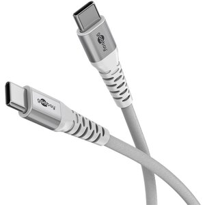 USB-C 1M Supersoft Textile Cable with Metal Plugs white