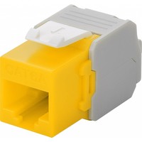 CAT6a Keystone RJ45 unshielded geel