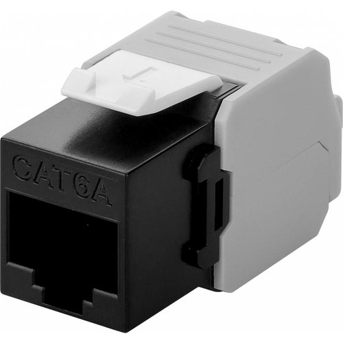 CAT6a Keystone RJ45 unshielded zwart