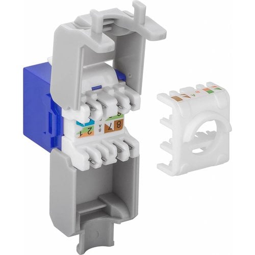 CAT6a Keystone RJ45 unshielded blue