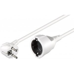 Powercable CEE 7/7 hoked (male) to CEE 7/4 (female) 5 M white