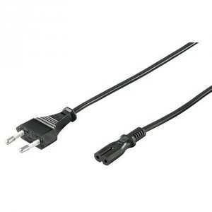 Powercable CEE 7/16 (male) to C7 (female) 5 M black