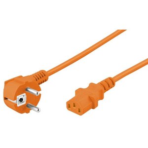 Powercable CEE 7/7 haaks (male) to C13 (female) 5 M orange