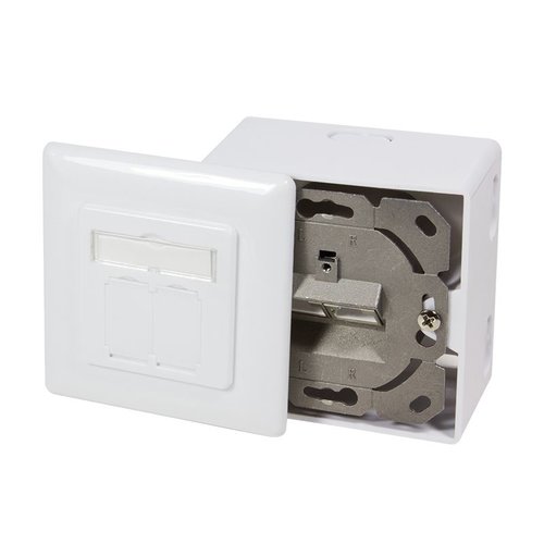 Cat6 Surface Modular Outlet 2x RJ45  Fully Shielded withLSA