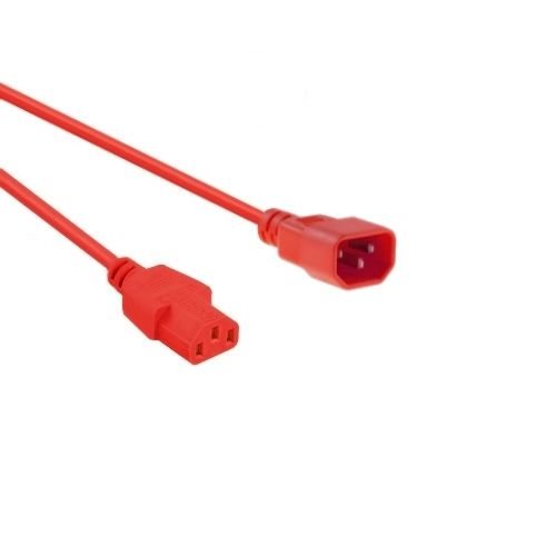 Power cord C14 - C13 3x 0.75mm Red 1.8m