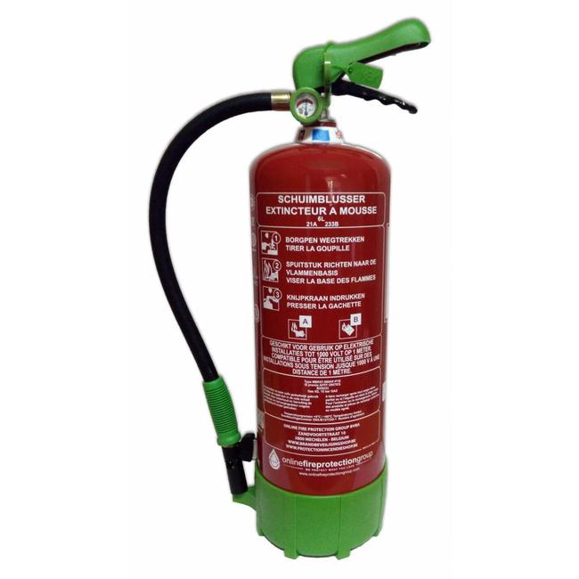 Protectionincendieshop Extincteur à eau pulvérisée (mousse) 6l ECO/BIO BENOR (AB) pression permanente