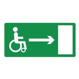 Pictogramme de sécurité sortie de secours fauteuil roulant droite