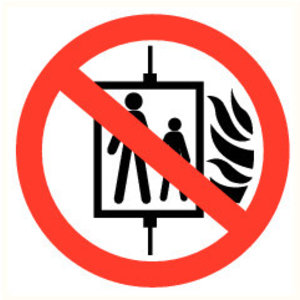 Pikt-o-Norm Pictogramme ascenseur interdit en cas d'incendie