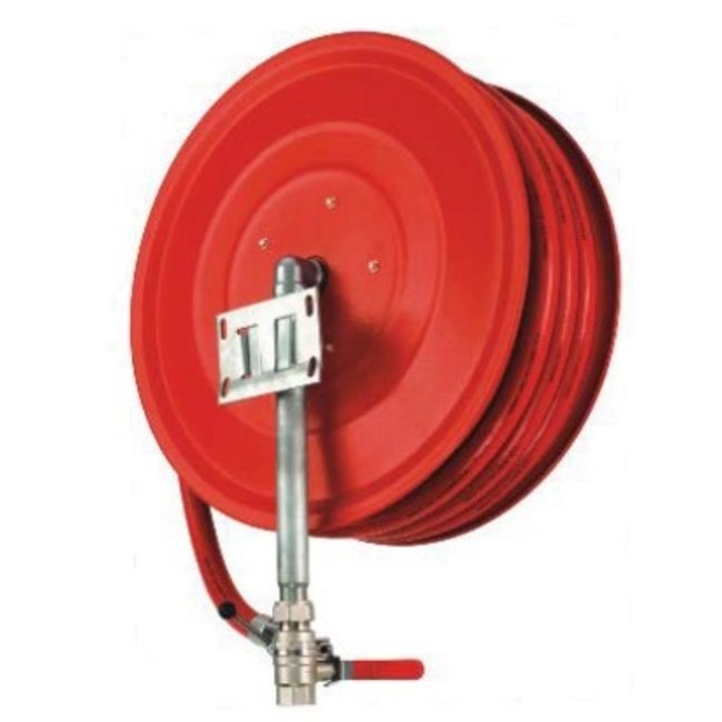 Protectionincendieshop Dévidoir d'incendie fixé avec tuyau d'incendie 1" 30m Standard