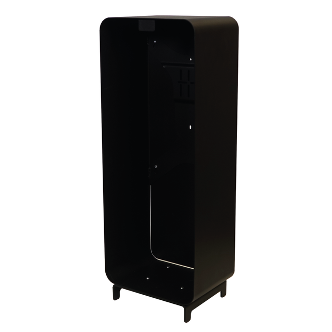 Designfeu Cabinet d'extincteurs design Harmony noir-brun avec porte en bois de teck