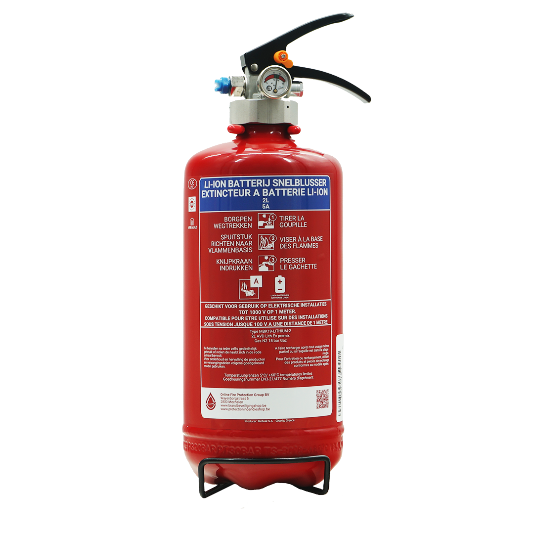 Extincteur 2 Litres à Pression Permanente – Classe 40F (2 LE) – Neuf, Pour La Maison, Voiture, Atelier