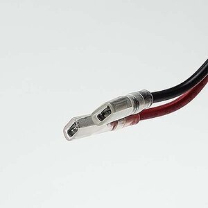 Protectionincendieshop Fil noir et rouge avec faston femelle à âme dure 34cm