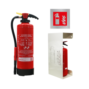 Pack extincteur à mousse + support extincteur design blanc