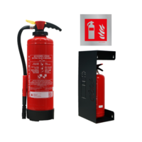 Pack extincteur à mousse + support extincteur design gris foncé