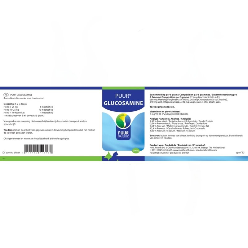 NML Puur PUUR Glucosamine 100gr