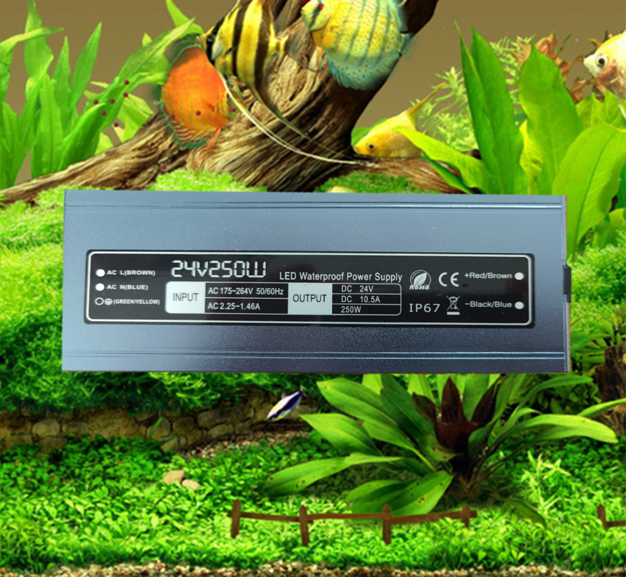 Aquarium voedingsadapter 24 volt 10A max 250 watt