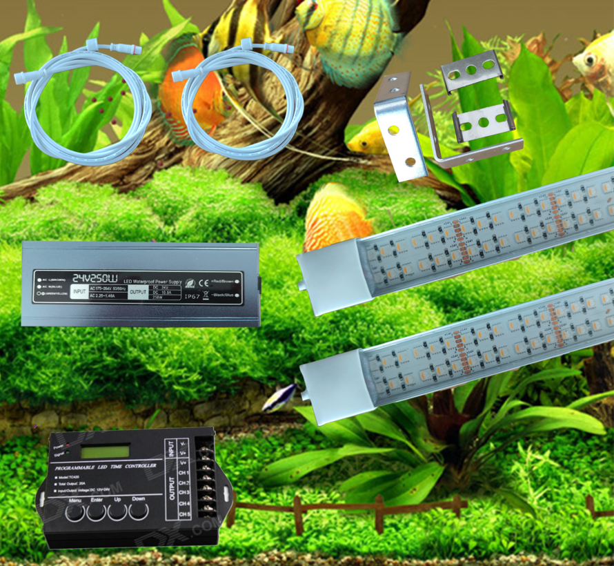 24 volt Cichlide set met combi led balken 6500K + 12000K