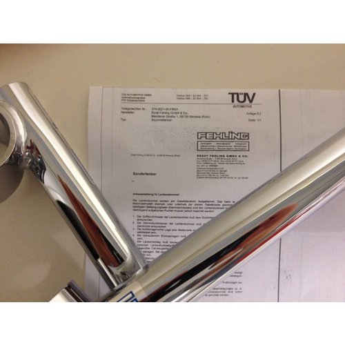 Fehling 22MM (7/8") Demi-guidons chromés Café Racer avec Tüv