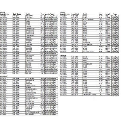 Emgo Paar Chrom-Stoßdämpfer 325 mm, Eye/Eye Type